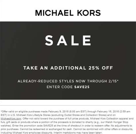 michael kors sign up promo code